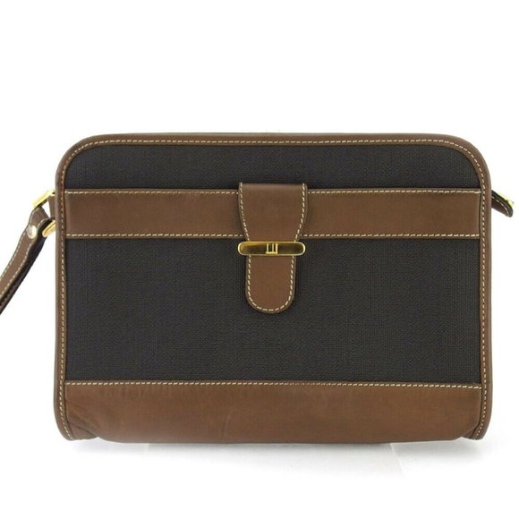 dunhill clutch bag gray gray PVC ~ leather Authentic used - Picture 1 of 8
